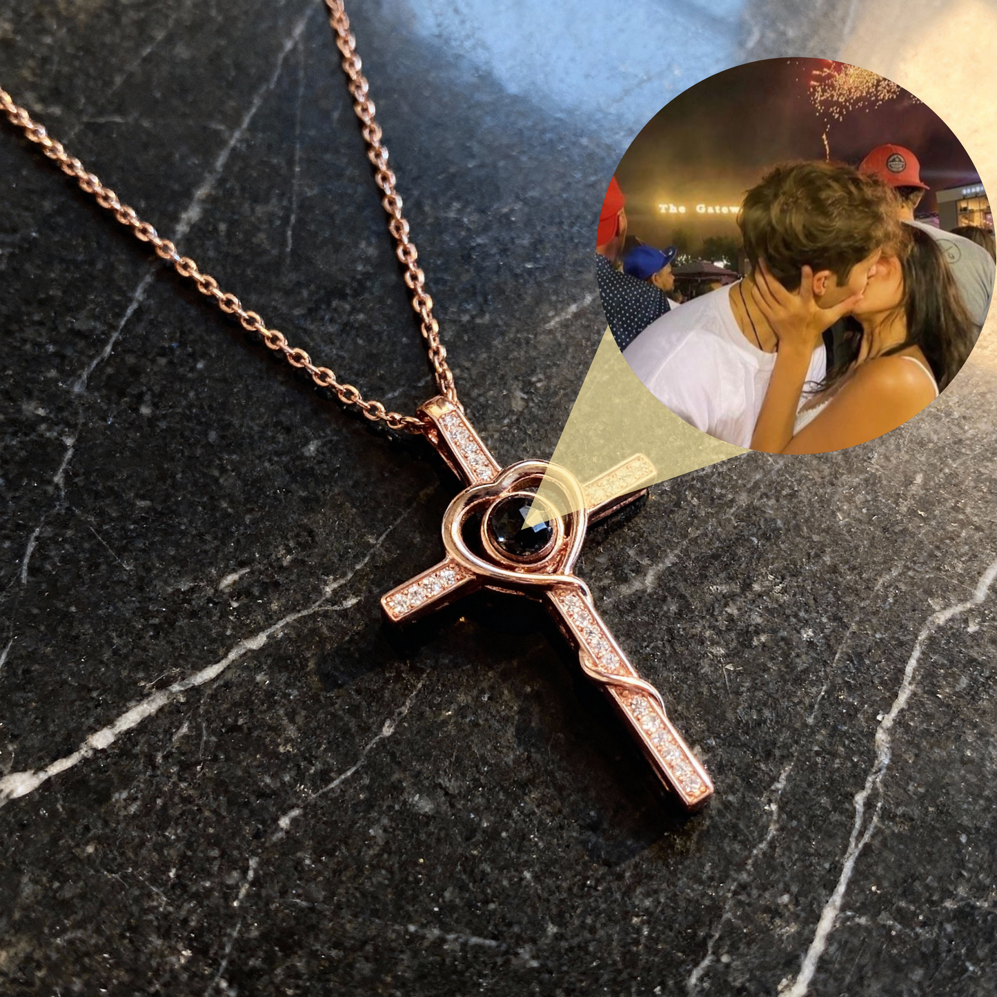 Custom Projection Cross Necklace